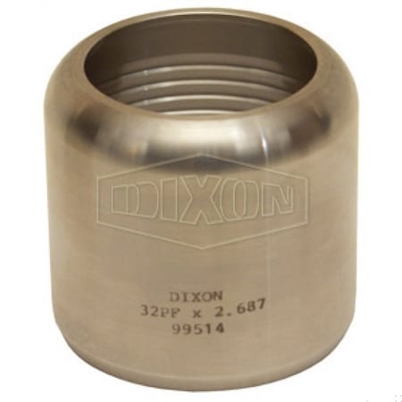 Dixon Internal Expansion Sanitary Flow Chief Ferrule, 2-1/2 ID x 3-16/64 to 3-19/64 OD in Nominal, 304 SS 40PFX3.312